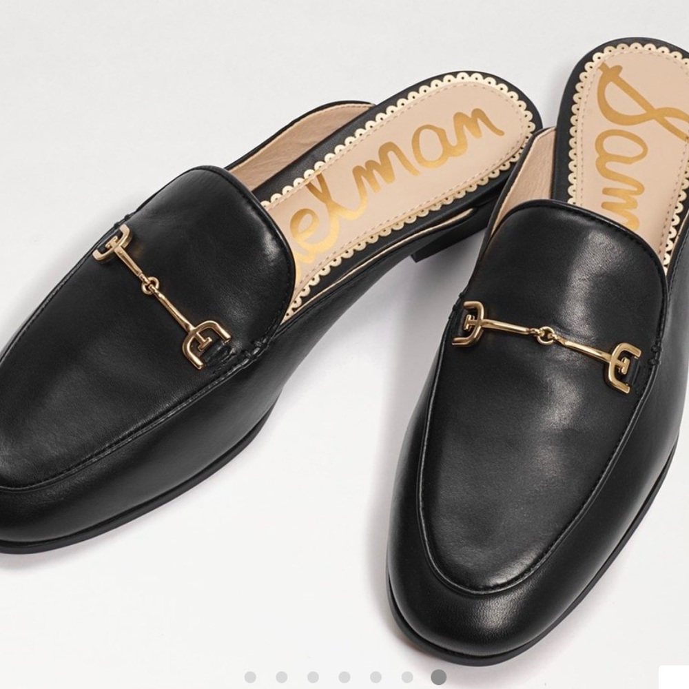 Sam Edelman Black Leather Slip-On Loafers - Linnie Bit Mule